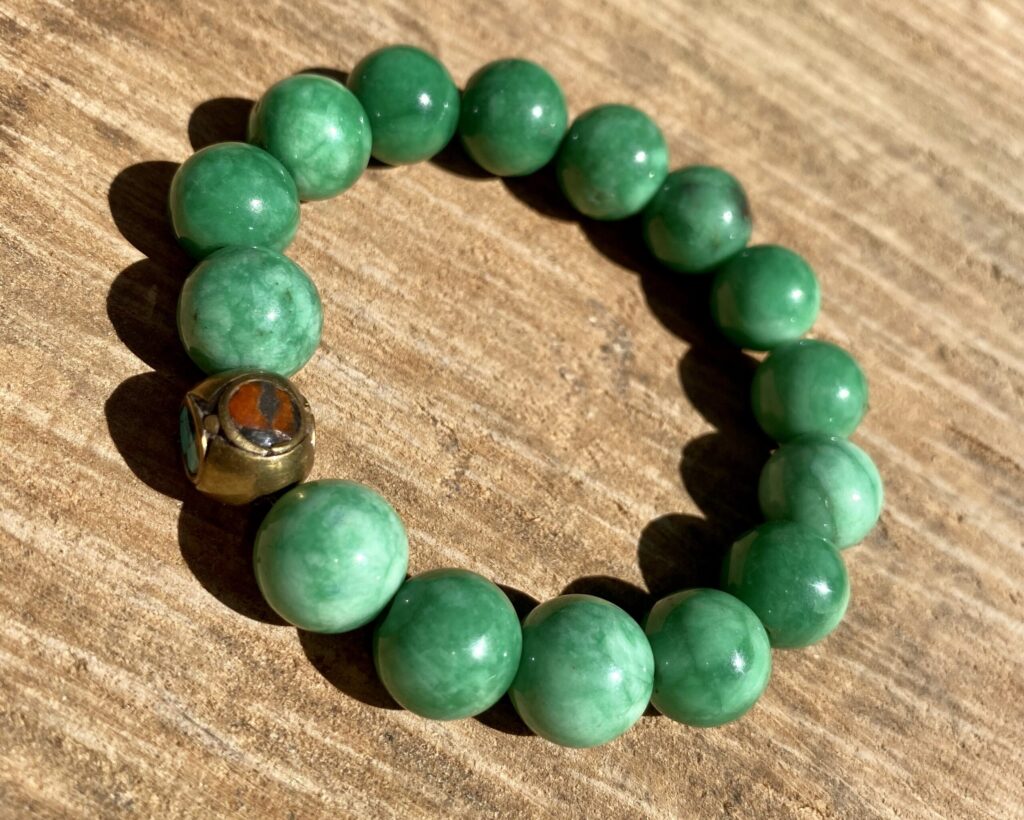 Edelsteinarmband - Aventurin mit Bead