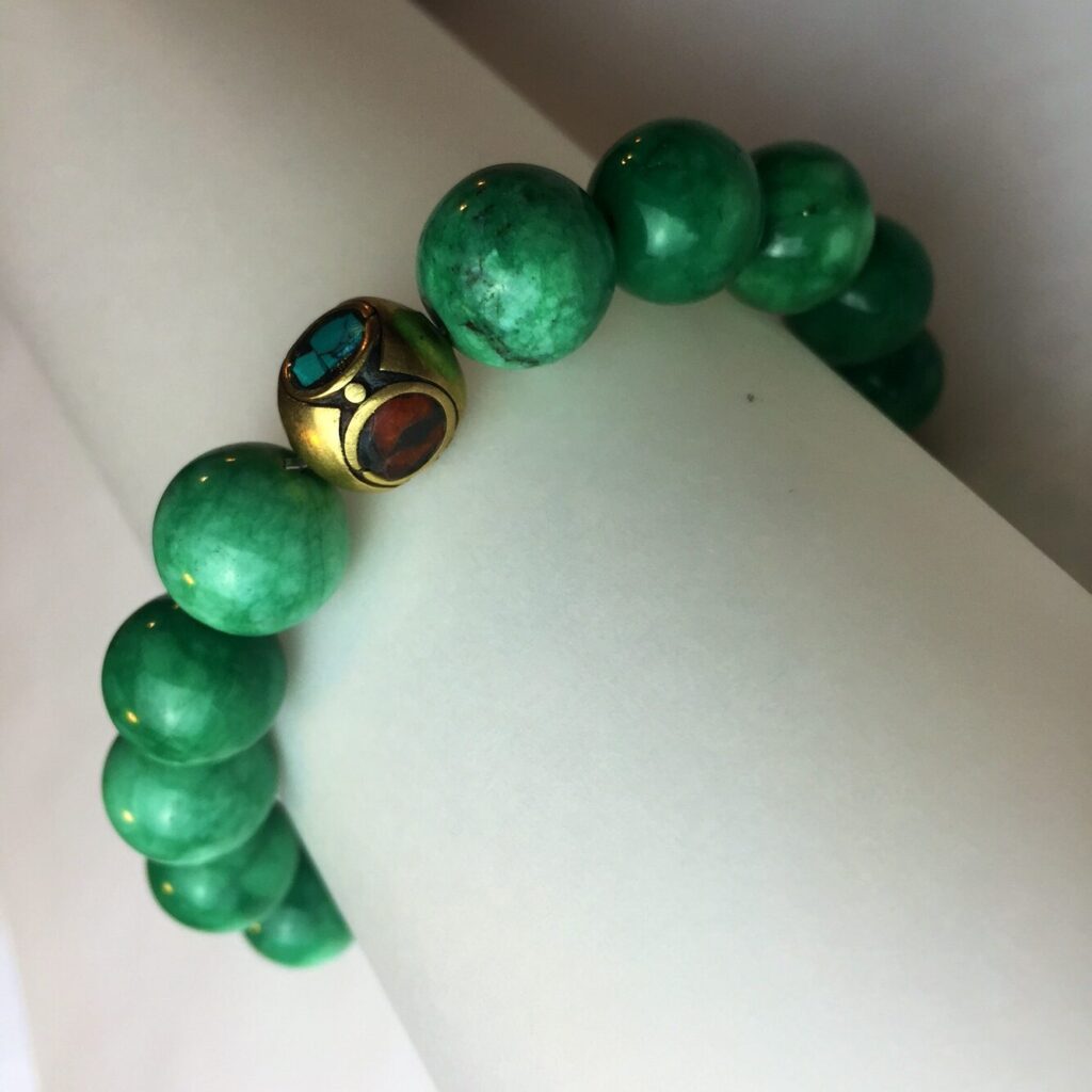 Edelsteinarmband - Aventurin mit Bead